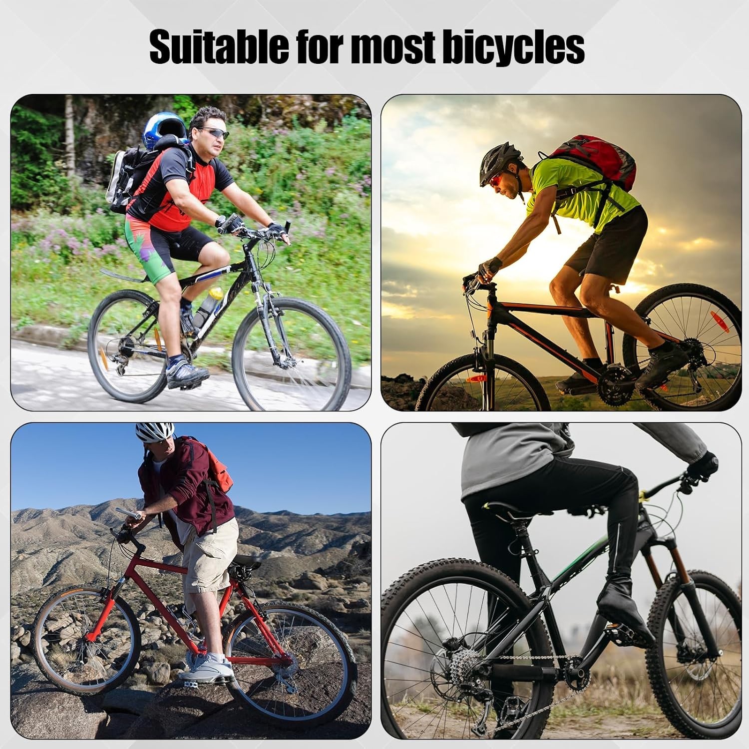 4 Pairs Bike Brake Pads, Resin Semi-Metal Bicycle Disc Brake Pads Ebike Brake
