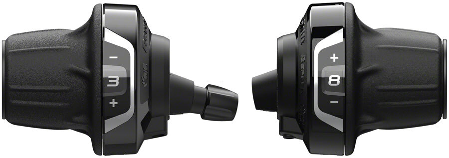 Shimano Tourney SL-RV400 Revoshift Twist Shifter Set – 3×8 Speed, with Optical