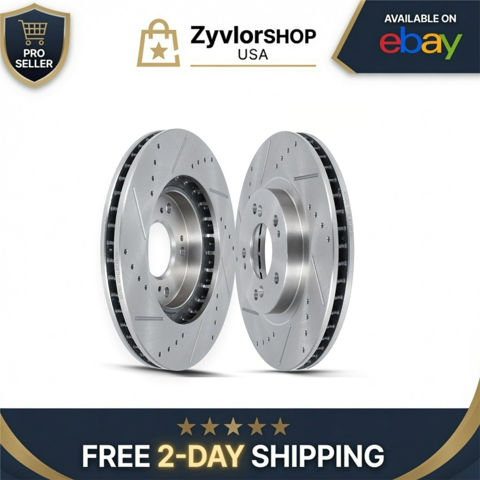 SCITOO Front Brake Rotors 2pcs Drilled & Slotted for Chrysler Dodge Jeep