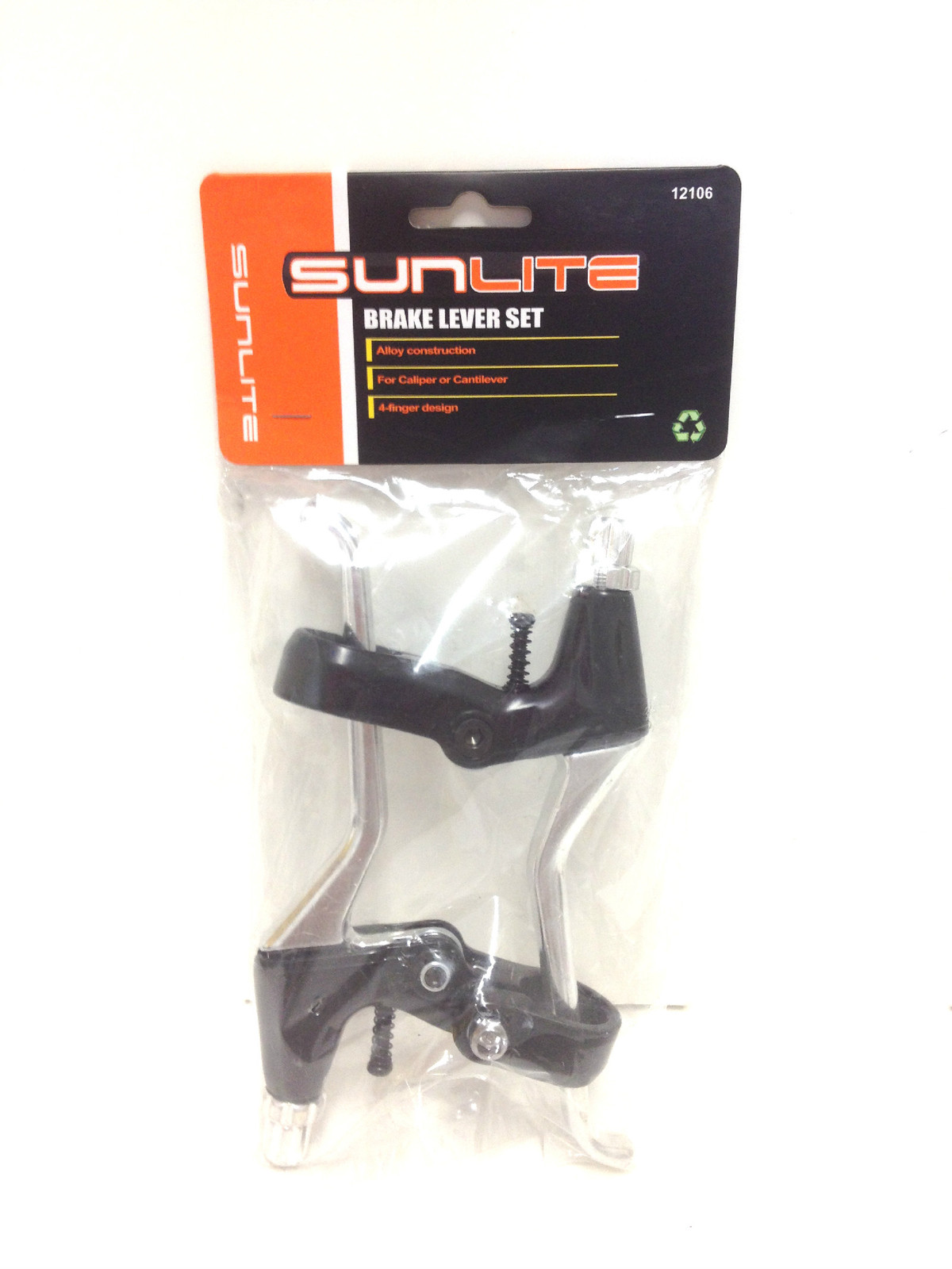 Sunlite Alloy MTN Levers Brake Lever Mountain Alloy 4-finger Silver/Black NEW