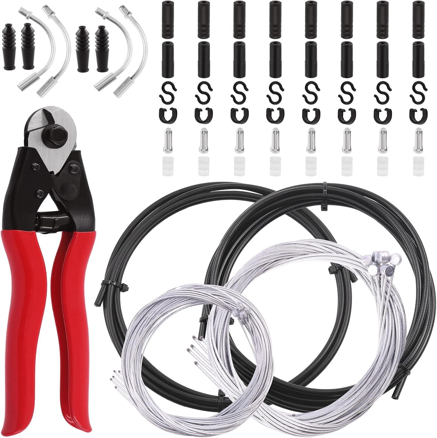 67Pcs Universal Bicycle Shifter Cable Housing with Bike Cable Cutter Kit, Bra…