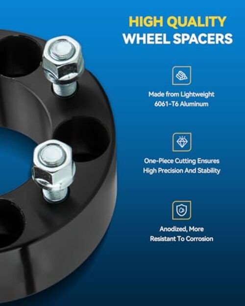 5×5 to 5x.75 Wheel 5×5 to 5×4.75 -78.3mm -M12x1.5 -1″ thick-4 Pcs 4 Black
