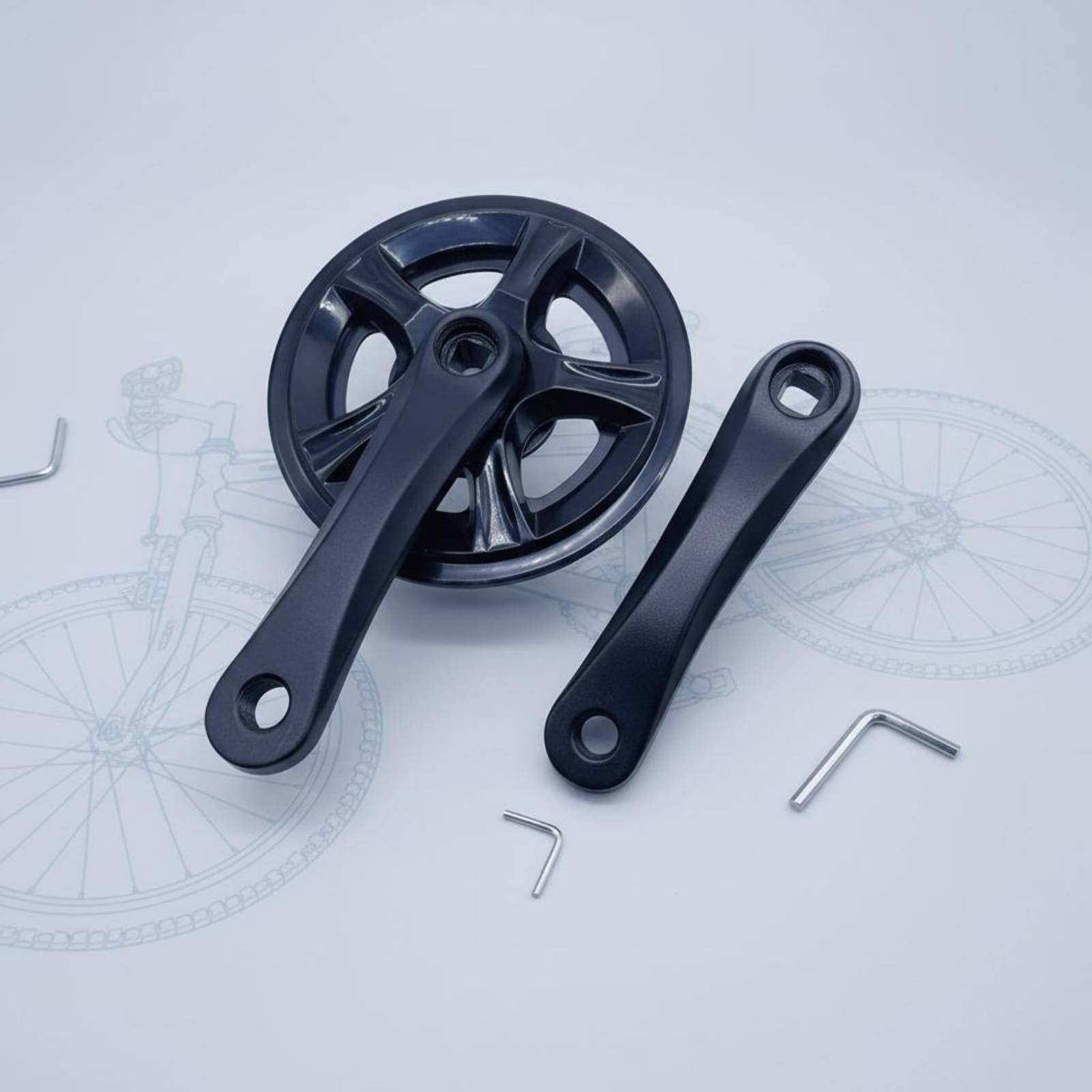 127mm Crank Arms Easy Renewal Folding Bike Crankset Replacement Set for