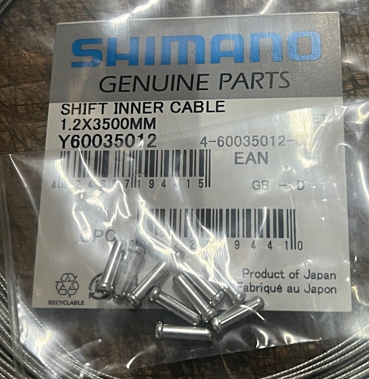 10 Pack – Shimano Inner Shift Cables 1.2 x 3500mm (Tandem / Triplets) BRAND NEW