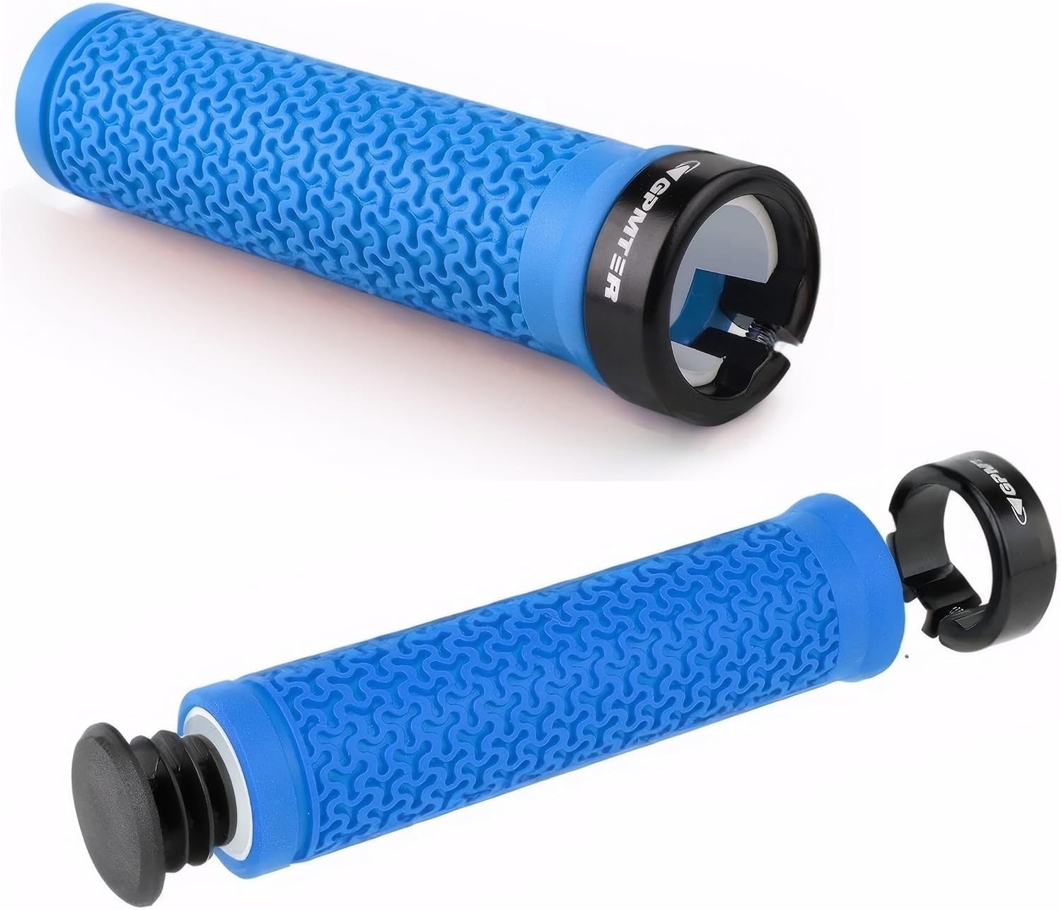 Soft Touch Rubber Bike Handlebar Grips – Lock-On, 131mm, All-Weather Grip