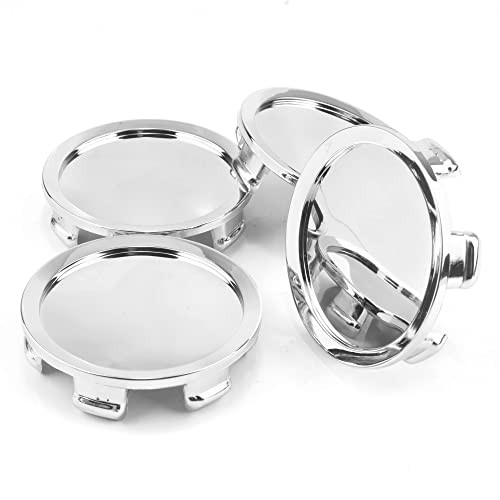 RT 4PCS 75mm Wheel Center Caps OD 74.5mm / 2.93″, ID 70mm / 2.75″ Chrome