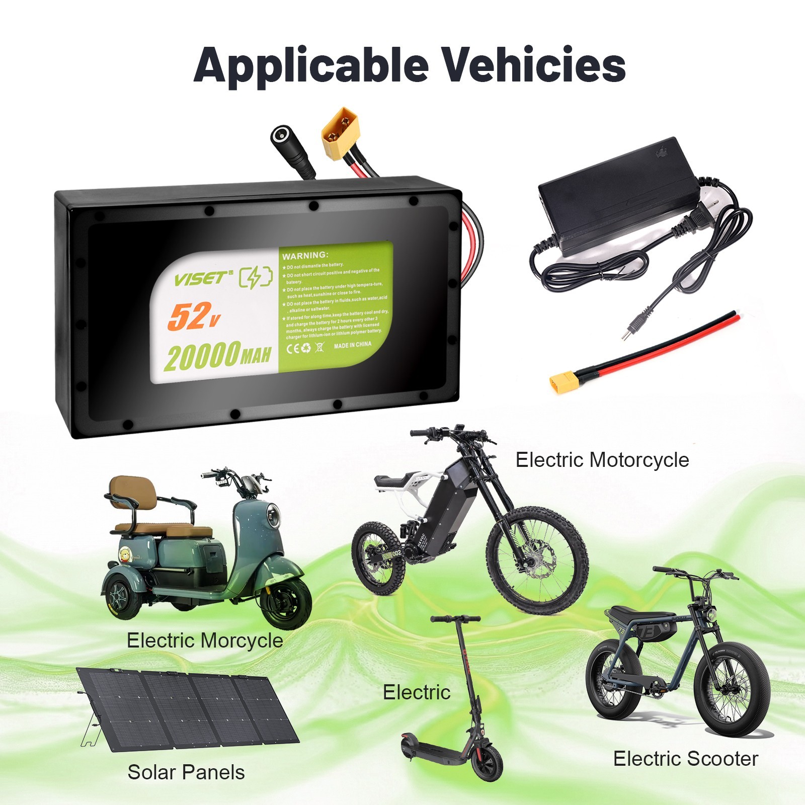 52V 20Ah Lithium ebike Battery for 200W-1500W ebike Bicycle Electric Scooter 30A