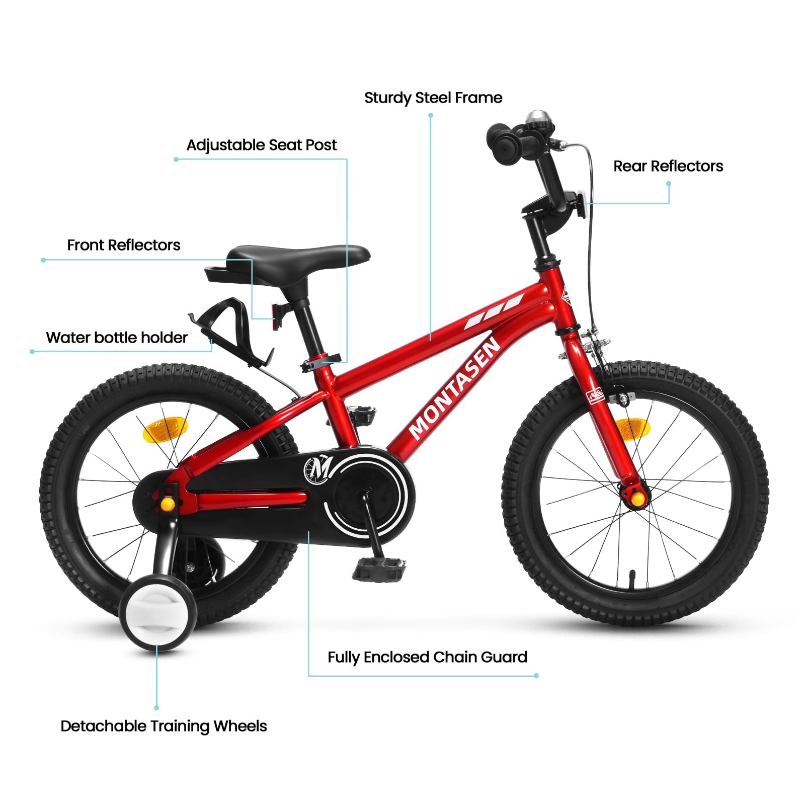 Montasen Kids Bike For 3-10 Years Old 12 14 16 18 Inch Boys Girls Toddler Bike
