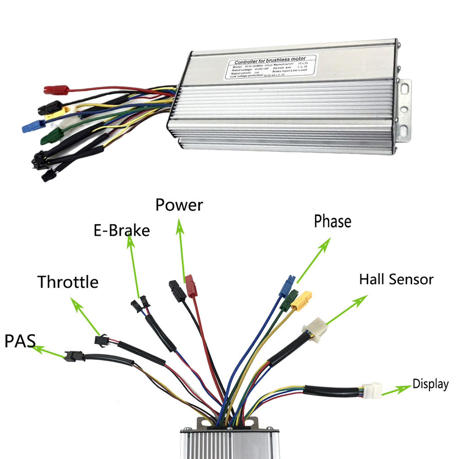 KT 30A DC 36V 48V 1500W Brushless DC Sine Wave For Ebike Controller Regenerative