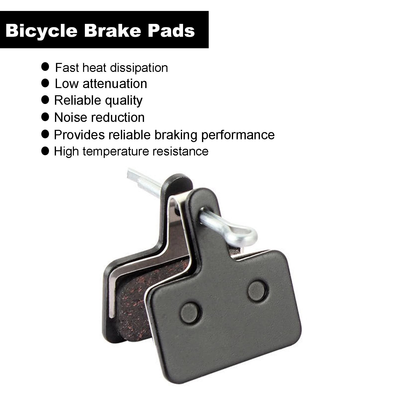 4 Pairs Bicycle Disc Brake Pads HeavyDuty SemiMetallic 8 Pcs for Mountain Bike