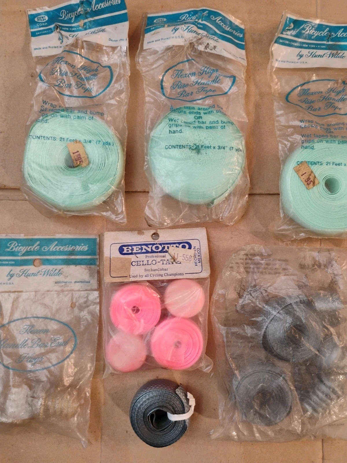 Handlebar Grips & Plugs Vintage Assorted Lot New-Old Stock, Bicycle Accessories