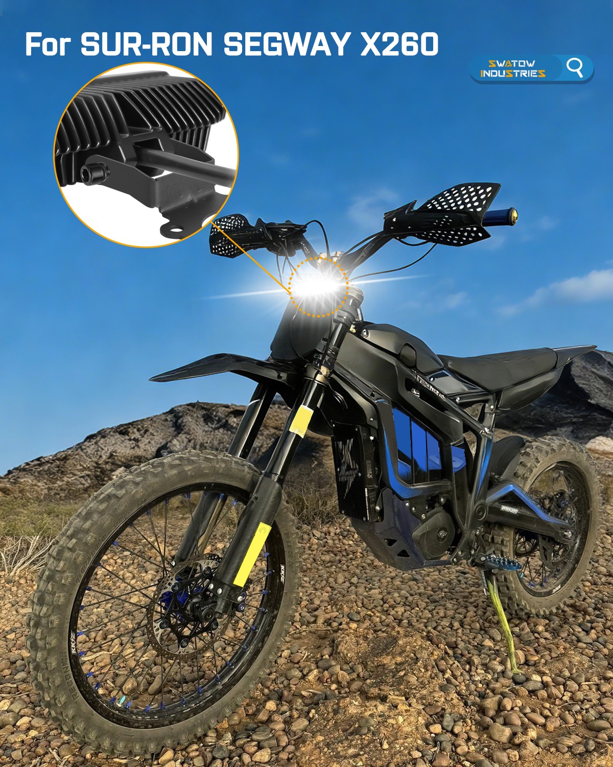 For E-Bike Bicycle Headlight Front LED Light Bar Ultra-Bright LED 6000 Lumens 6″