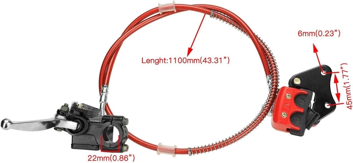 Durable Red Hydraulic Front Disc Brake Caliper Lever Line for 50-125cc Pit Bikes