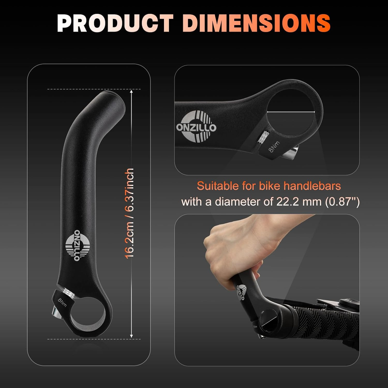 Upgraded Bike Bar Ends, Ergonomic Bicycle Handlebar Ends Extension,Aluminium MTB