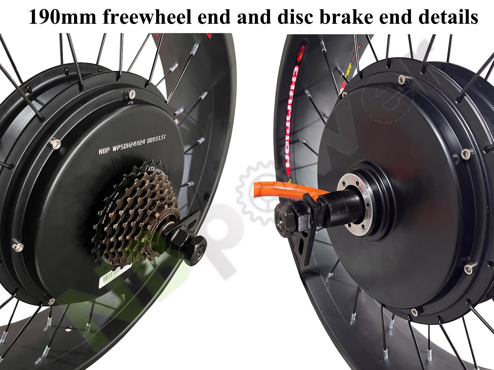 US stock:QS205 48-72V 5000W 170/190mm 50H BLDC hub motor wheel with tire.