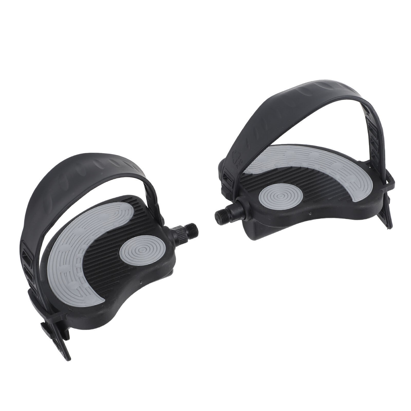 2PCS Exercise Bike Pedals with Straps PP PVC Stainless Steel Universal