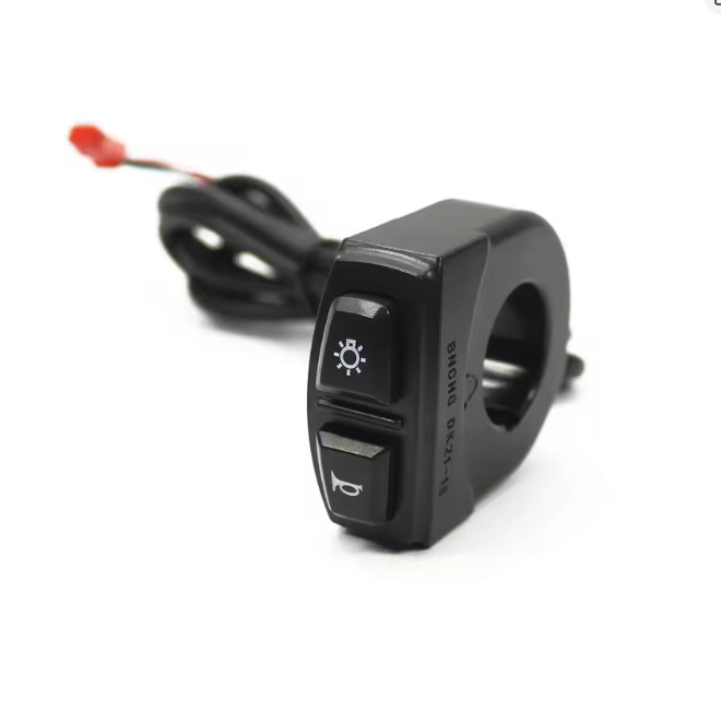 Ebike Headlight Waterproof Switch with Horn 12/24/36/48/52/60/72V 6W High-Power