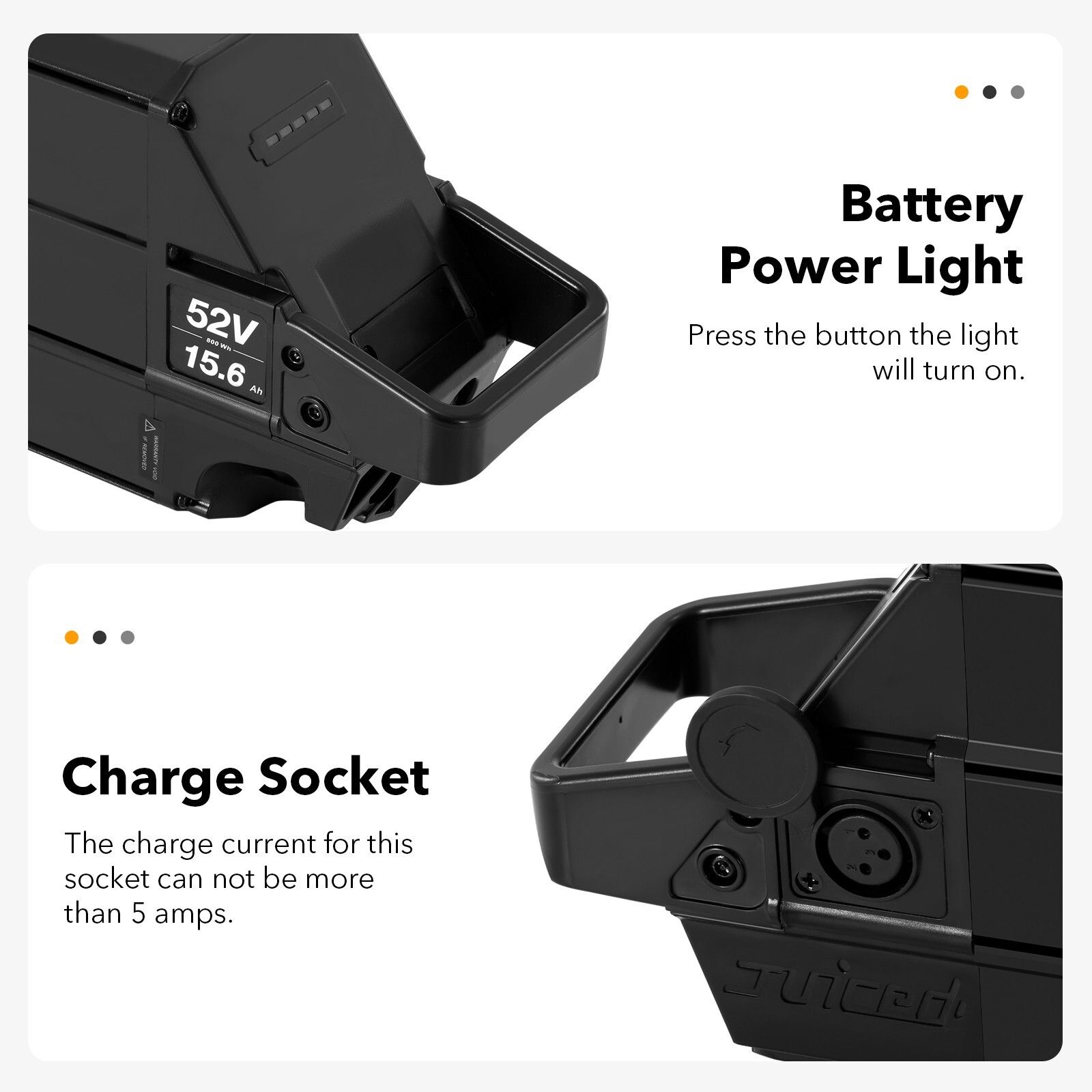 Juiced Ebike Battery Replacement 52V 15.6Ah 52 volt Lithium ion Battery