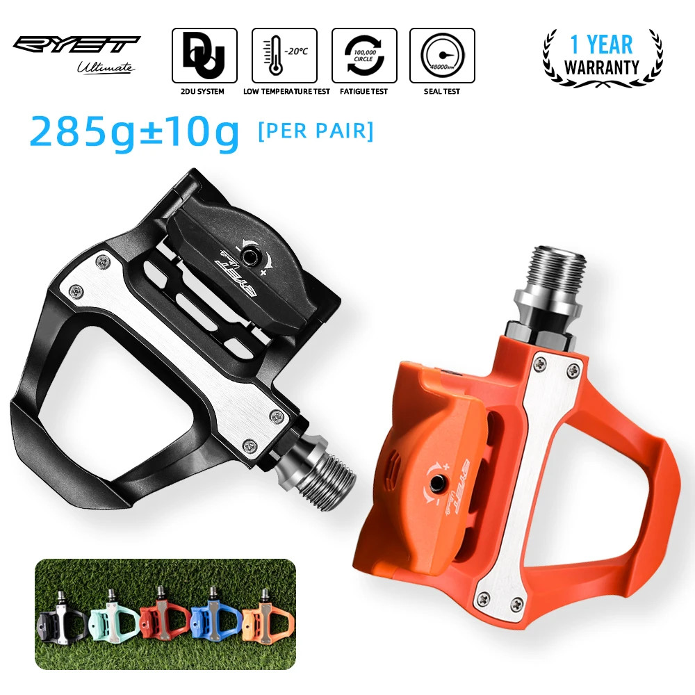 RYET Road Bike Clipless Pedals 285g SPD-SL Compatible with Cleats Sealed Bearing