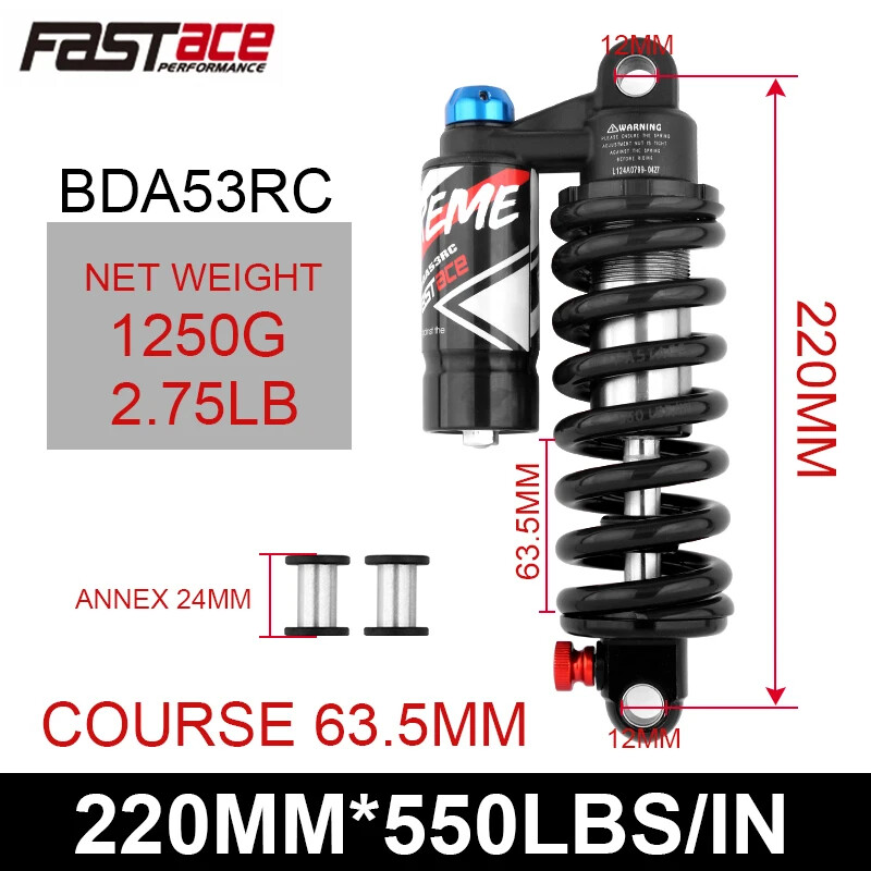 MTB Bike Downhill DH Rear Shock 190mm 200m 220mm 240mm 550 Lbs New Model Type
