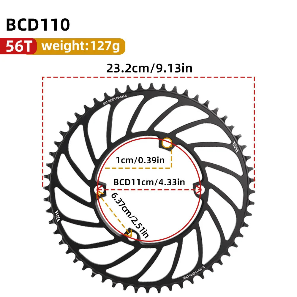 Road Bike 110BCD Crank 4 Claw Chainring Narrow Wide Chainwheel 36-52T for R7000