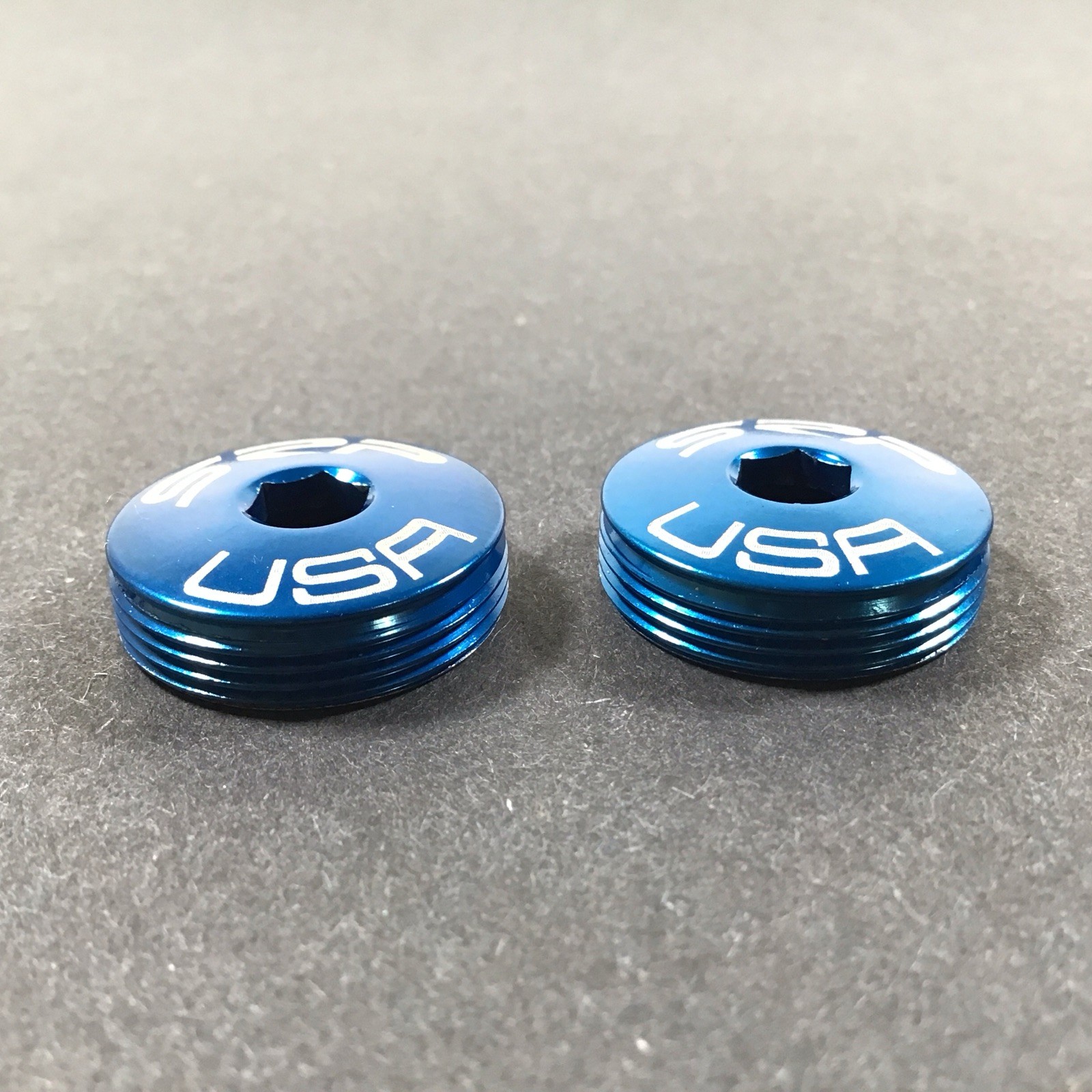 SRP Square Taper Crank Arm Dust Cap Set Blue NOS Vintage MTB Kooka Grafton