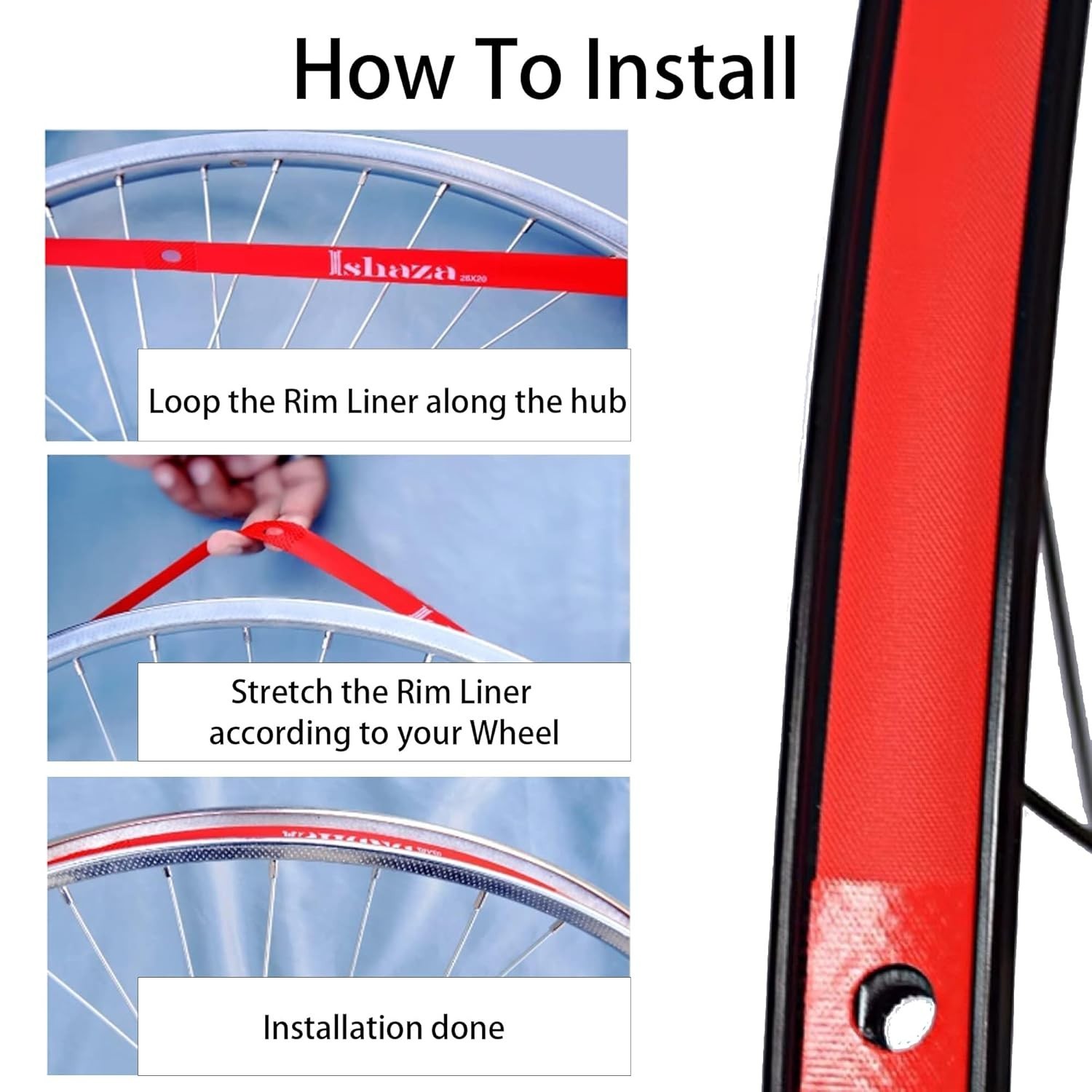Puncture Resistant 26” Rim Tape – 2Pcs Red Elastic PVC for Mountain & Road Bikes