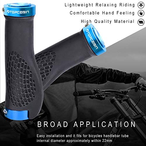 Ergonomic Bike Grips – Widen (Aluminum Lock Plug+grips) Light blue 1 Pair