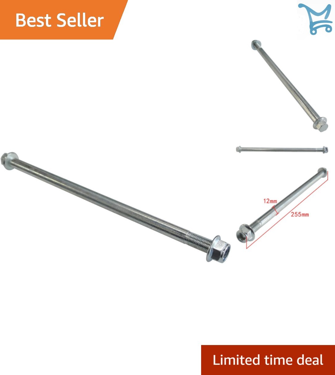 Front Rear Axle for ATV Dirt Bike 12mm 10 inch 255mm Length Suitable for 50cc…