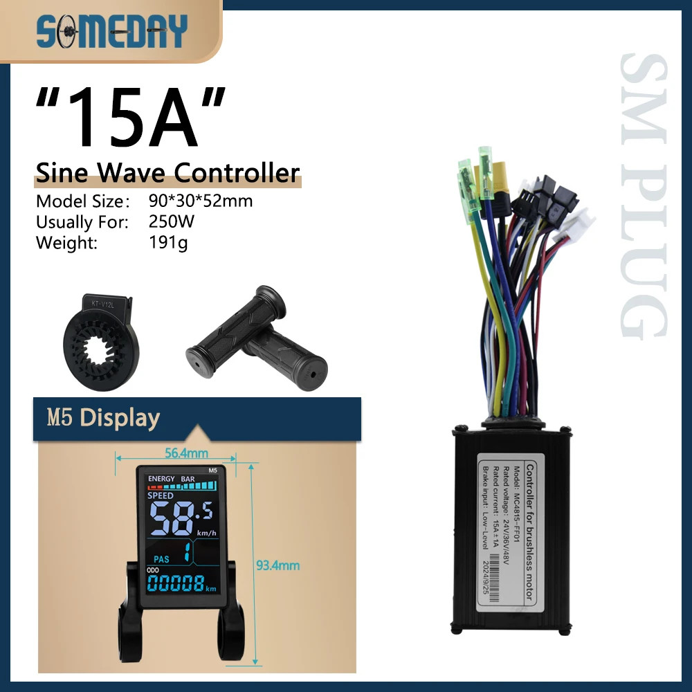 15A-40A 24V-48V Three-Mode E-bike Sine Wave Controller for 250W-1000W Hub Motor