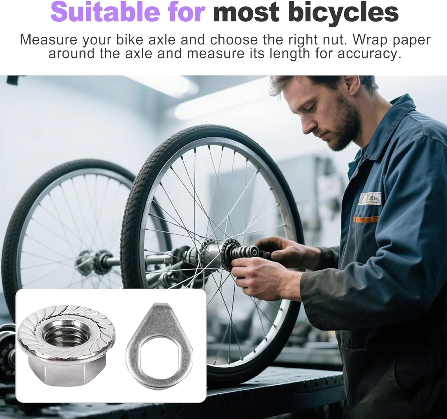 24 PCS Bike Axle Nut and Washer Kit – M8 M9.5 M10 Bicycle Replacement Parts – Mo