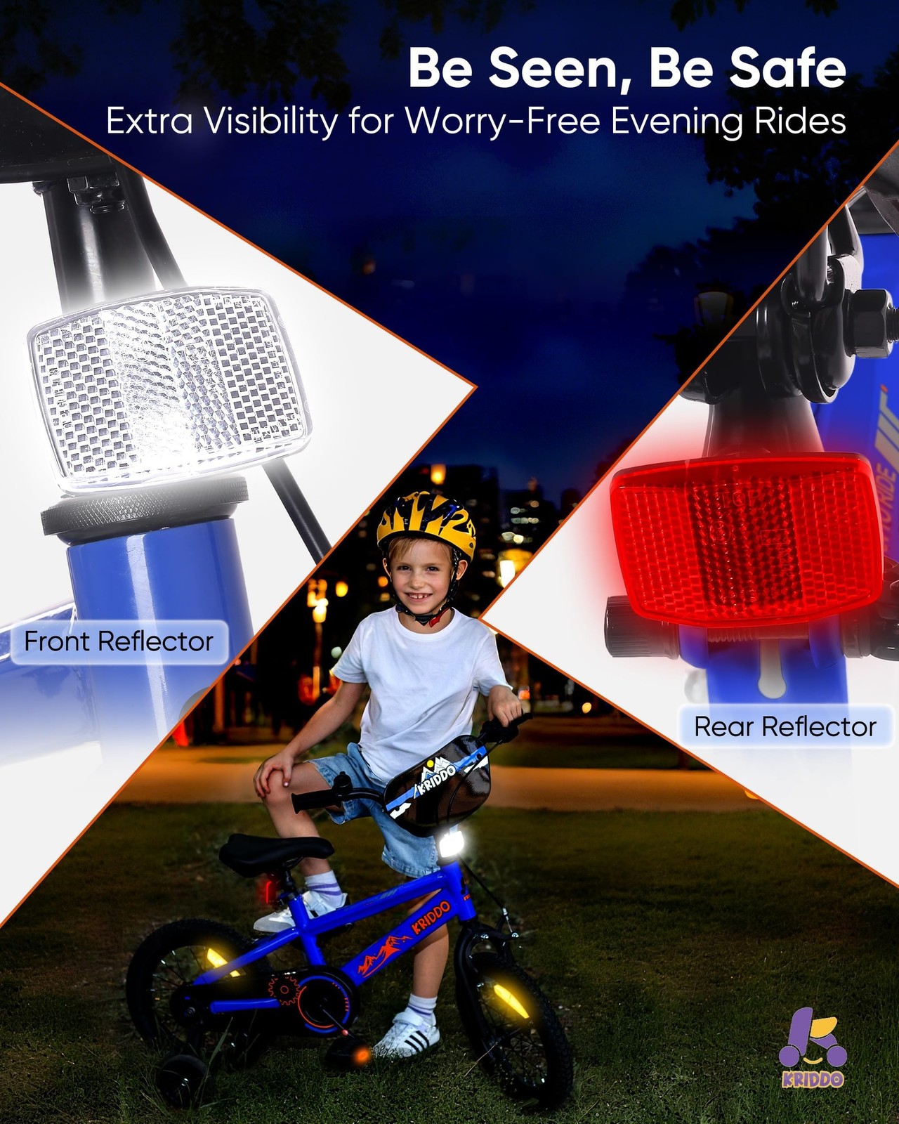 Kriddo 14-16 Inch Kids Bike For Ages 38 Boys And Girls Bicycle Removable