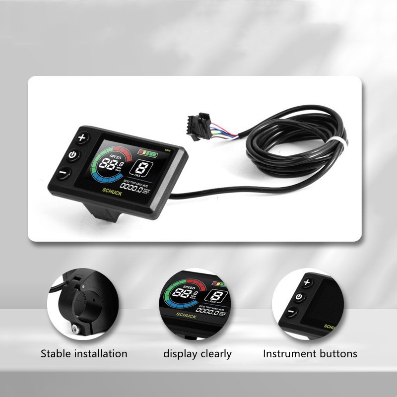 E-Bike Compatible S869 Smart LCD Color Screen with light wire 5PIN+2PIN SM plug.