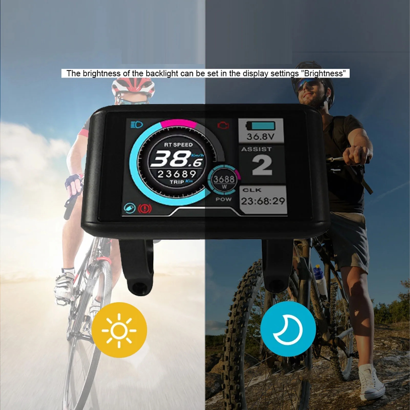 Electric Bike LCD Display 36V-72V UKC1 Colorful Display Control Panel SM/WP Plug