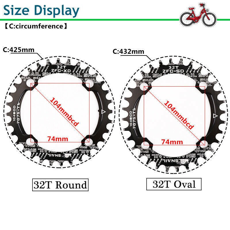 30-42T Single Crankset 104BCD Crank Narrow Wide Bicycle Chainring Fit Shimano US