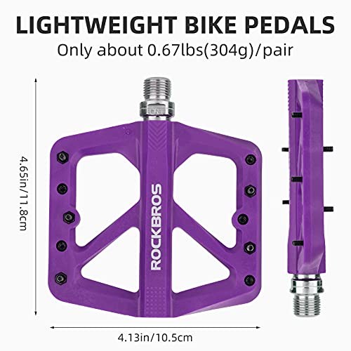 Mountain Bike Pedals MTB Pedals Lightweight Nylon Composite Bicycle Purple