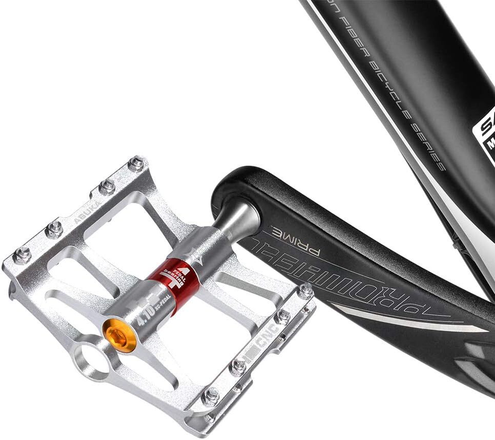 ROCKBROS 4 Bearings MTB Bike Pedals Platform Flat Aluminum Alloy 9/16″