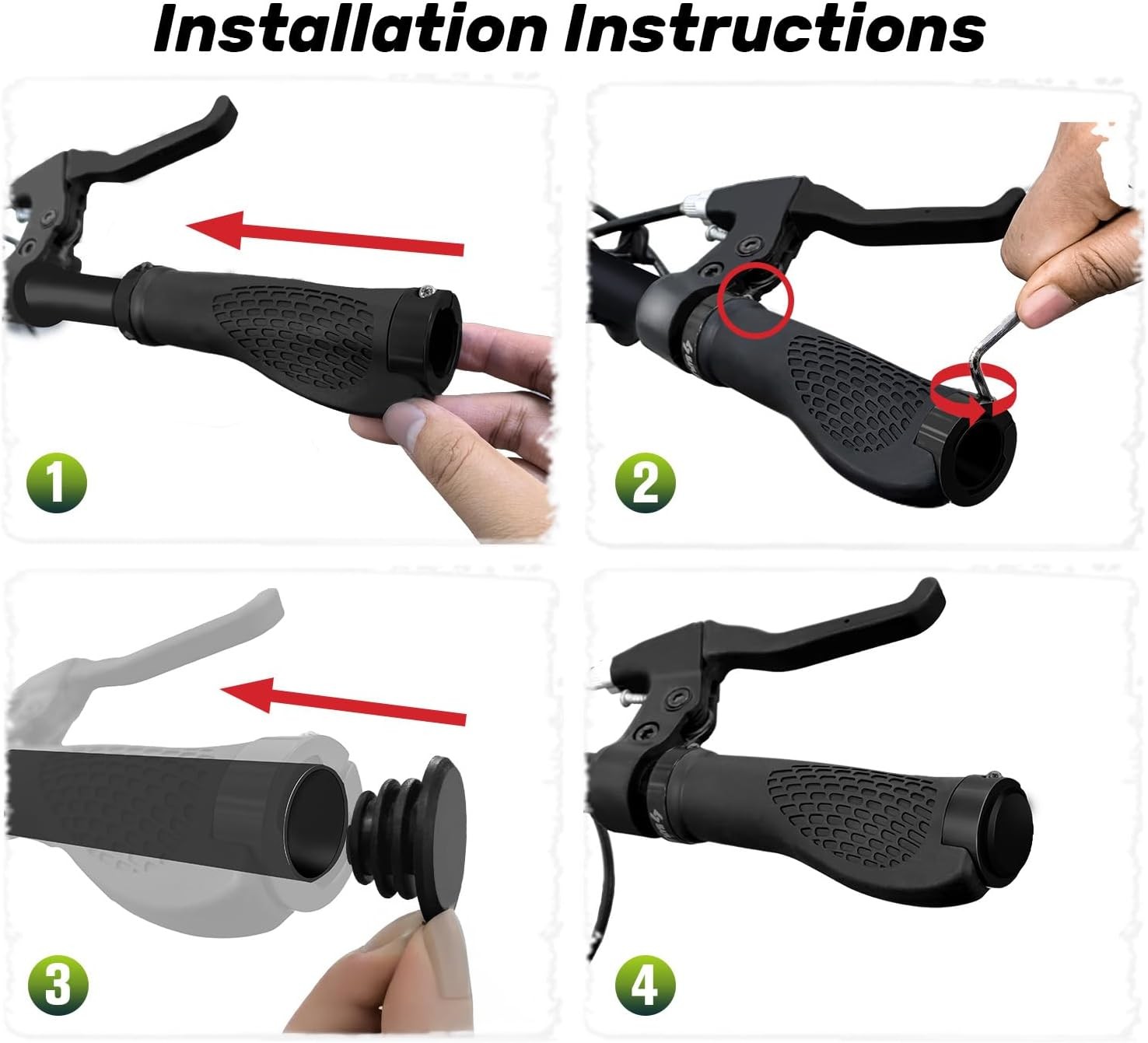Ergonomic Lock On Bike Handlebar Grips