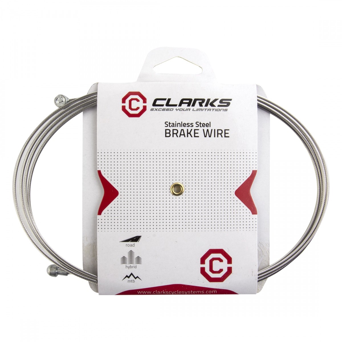 Pack of 2 Clarks Stainless Steel Brake Wire Front or rear 2000mm 1.5mm Silver