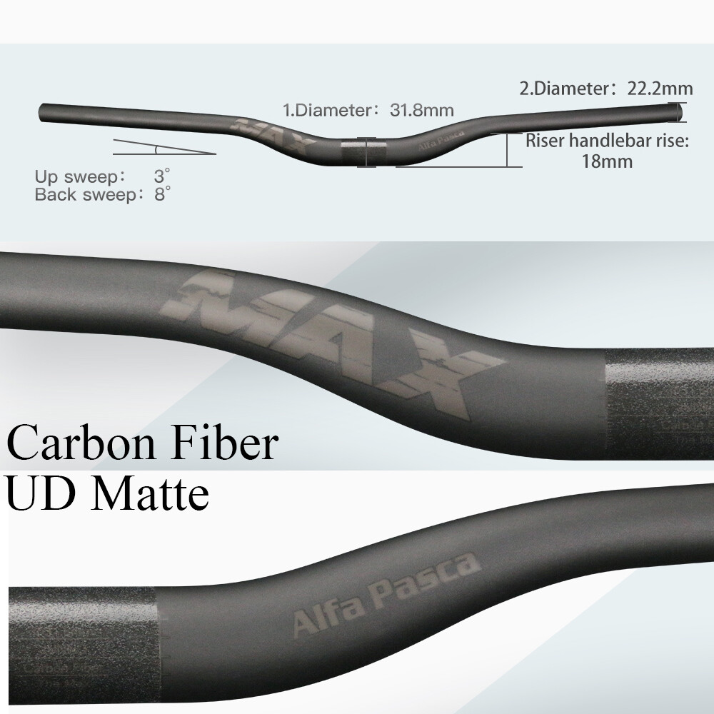 Carbon Mountain Bike MTB Handlebar 31.8 Flat Riser Handle Bars for Cycling Matte
