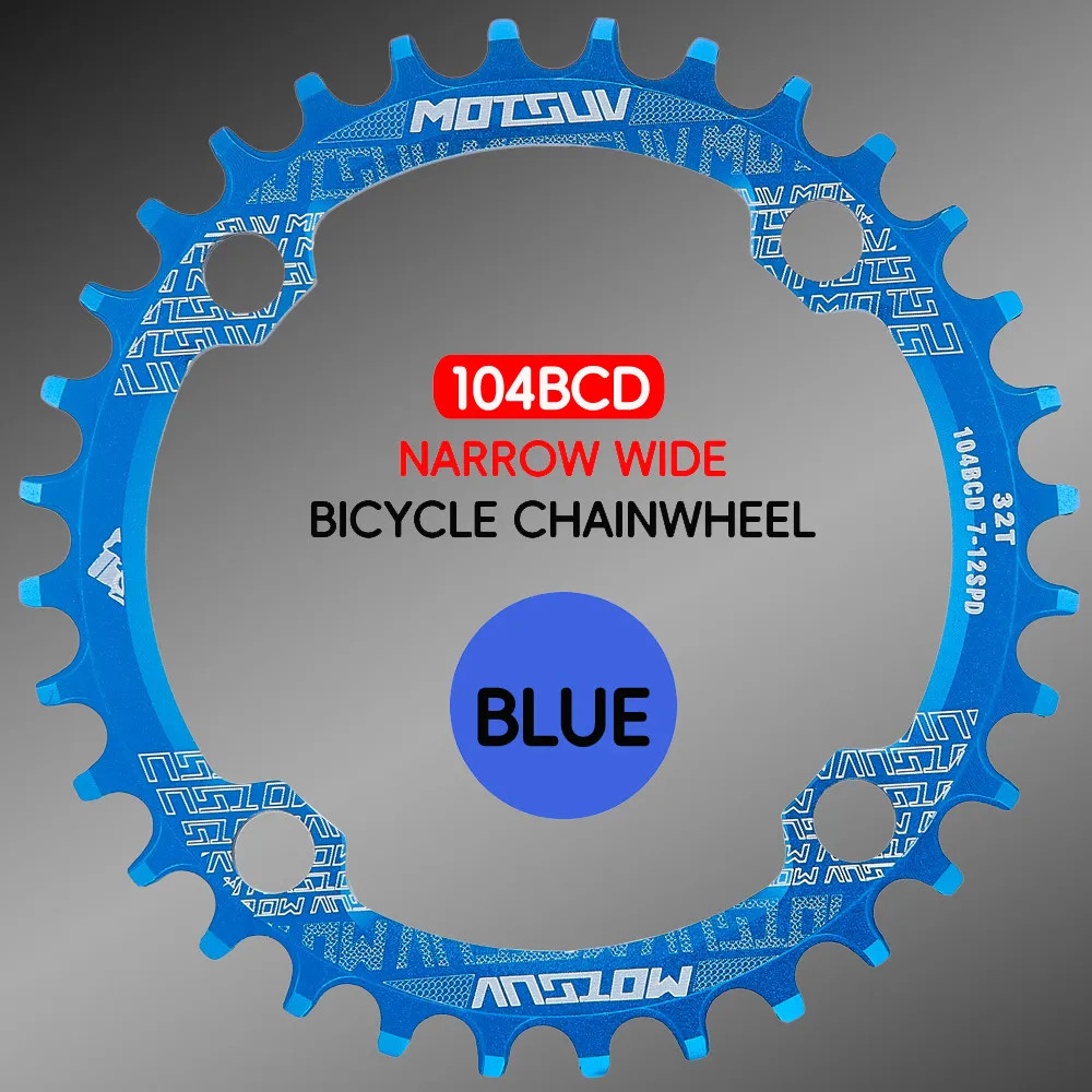 Bicycle 104BCD Crank Narrow Wide Chainring Aluminum Alloy MTB Bike round 32T 34T