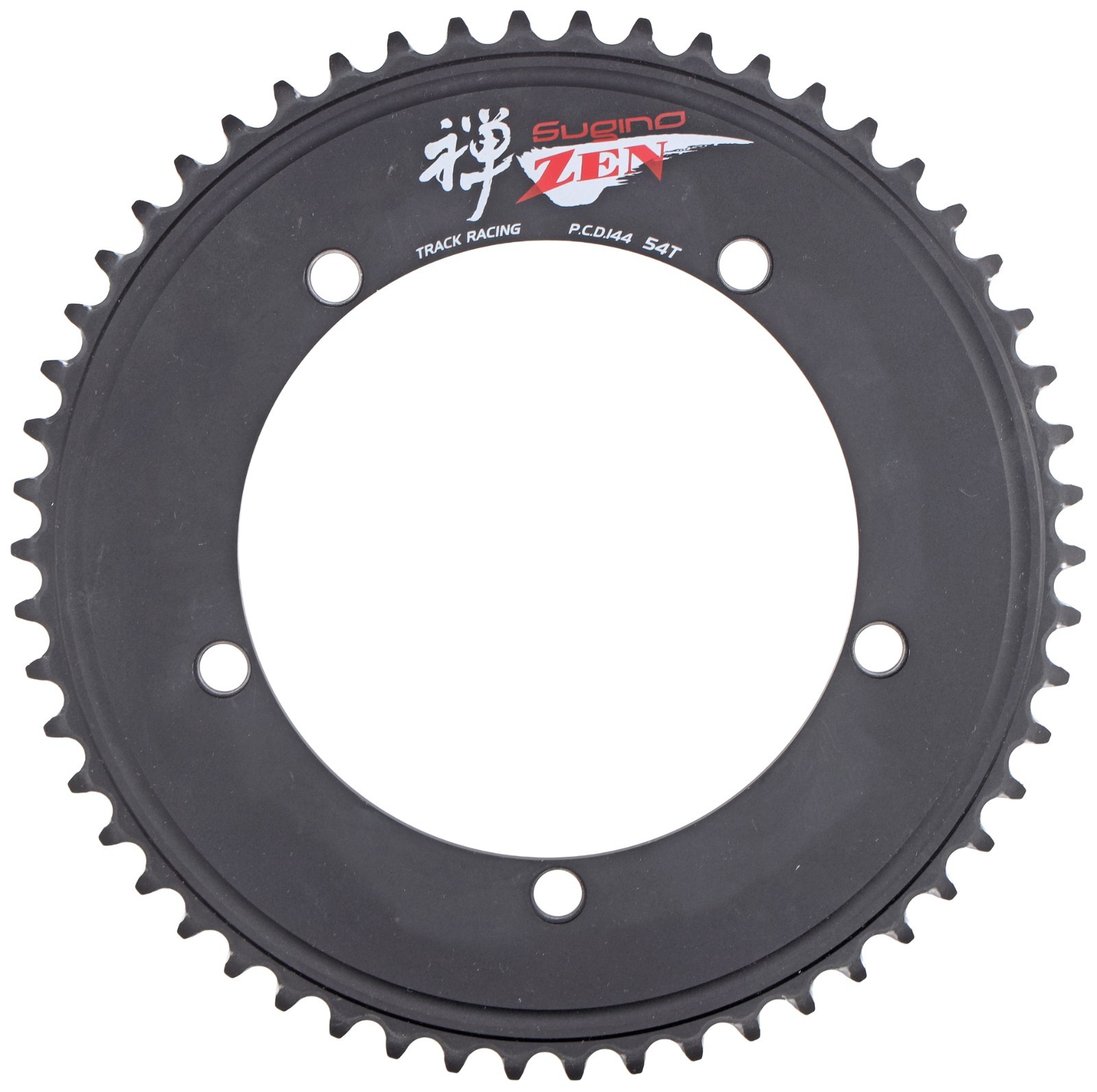 Sugino Zen Track Bike Racing Chainring 144BCD 5-Bolt 47T – 56T BLACK Fixed Gear
