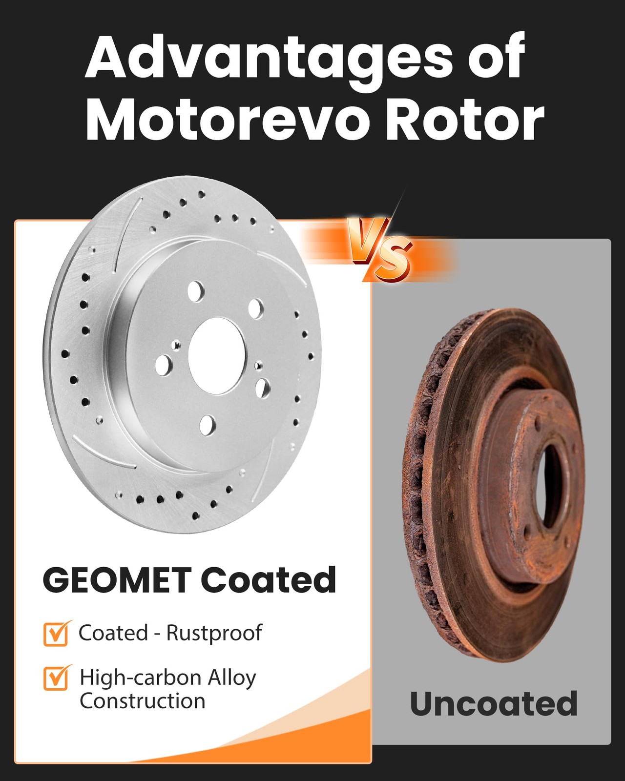 Rear Brake Kit 260mm Rotors Ceramic Pads for Civic 2006-2015 Performance