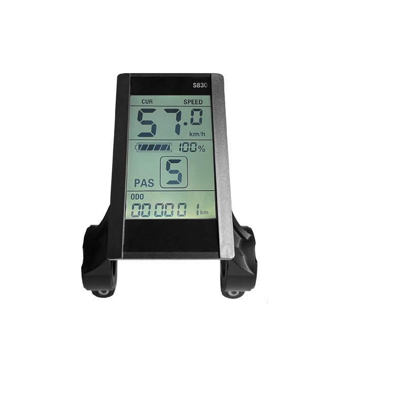 EBike 24V 36V 48V E-Bike S830 LCD Display Screen Control Meter Panel SM Plug.