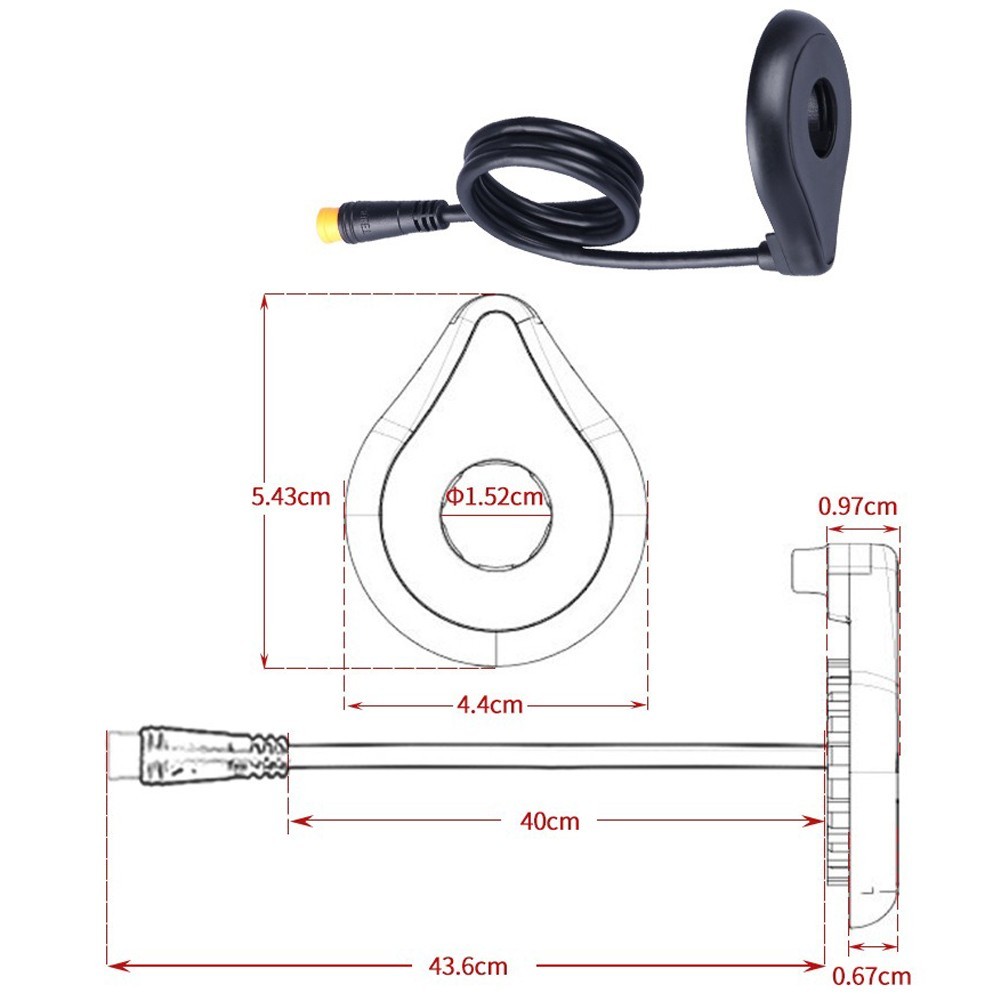 Dual Hall PAS sensor KD-2PS-L for ebike throttle with 12/8 interface support