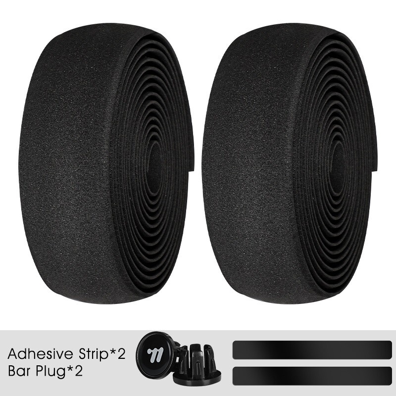 West Biking Road Bike Bicycle Handlebar Tape PU EVA Handlebar Tape Black One Pair