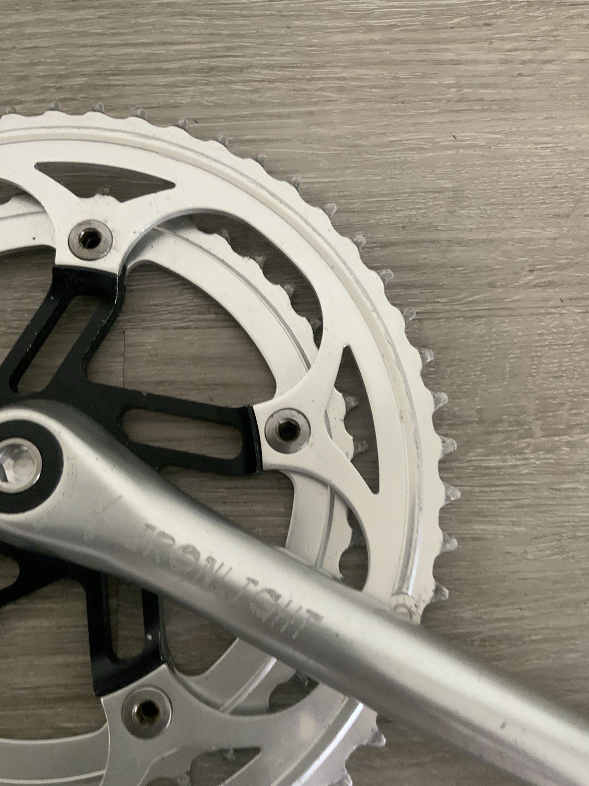 STRONGLIGHT IRONLIGHT CRANKSET DOUBLE 172.5 MM ARMS 52-42 TOOTH 6, 7, OR 8 SPEED