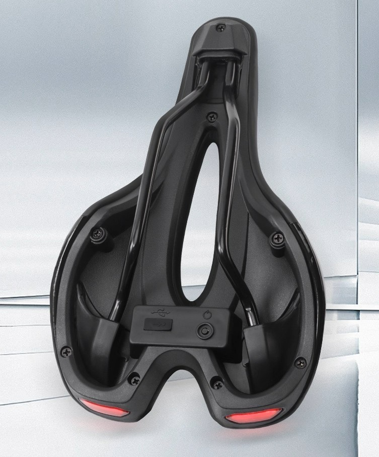 Bicycle Saddle with Dual Tail Lights USB charging PLSELIS MTB Road Bike
