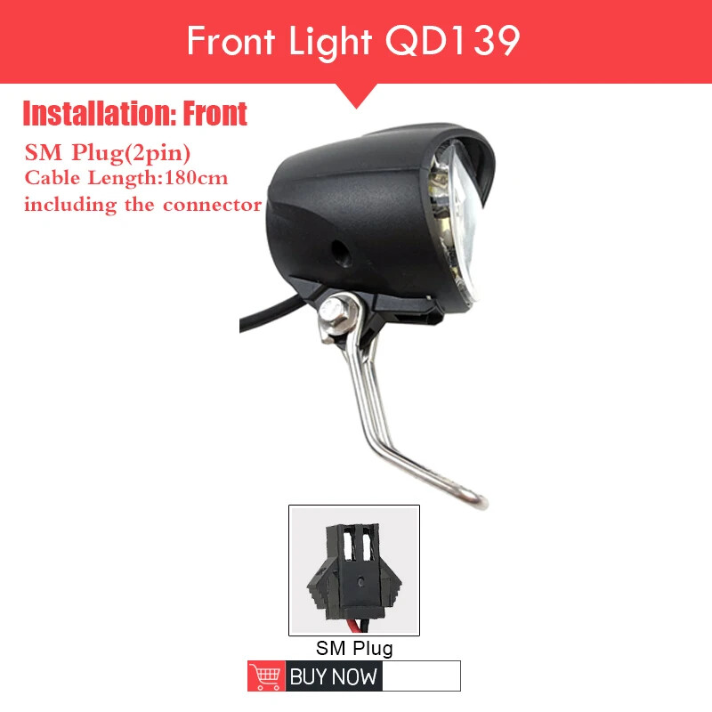E-bike LED Headlight and E-Bike Rear Light 12V 24V 36V 48V 60V for Electric Bike