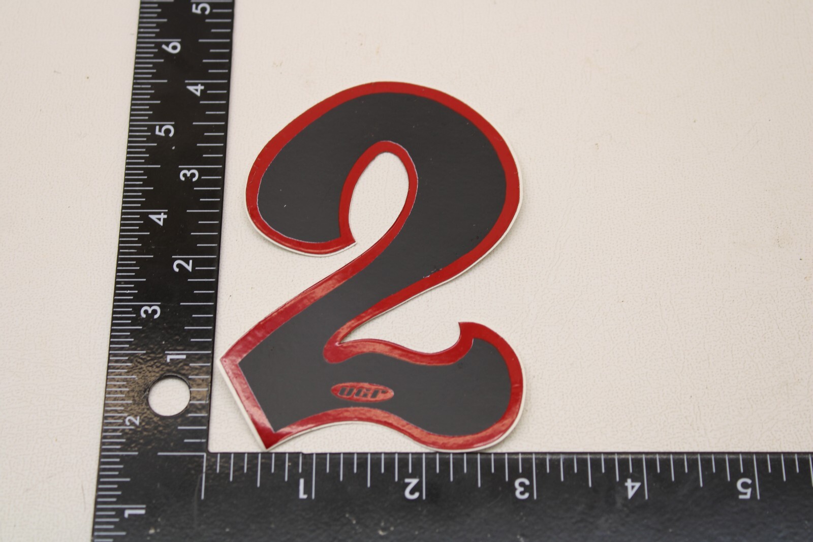 OLD MID SCHOOL BMX NUMBER PLATE STICKER DECAL – 4″ – STOCK # A – 24